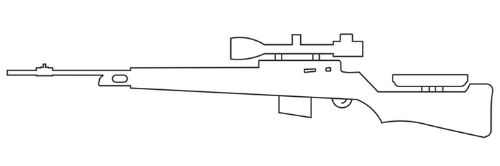 Gun icon. Weapon sniper rifle symbol vector ilustration.