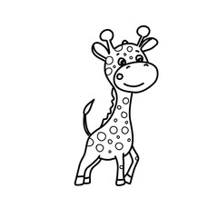 Obraz na płótnie Canvas Cute giraffe vector illustration. Animal doodle icon isolated