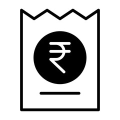 Voucher Rupees solid glyph icon