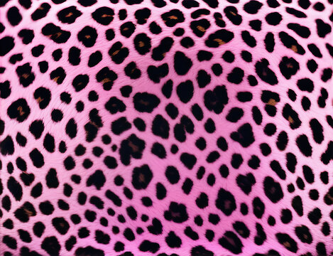 Illustration of a leopard skin print in pink color