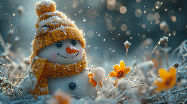 Snowman in spring