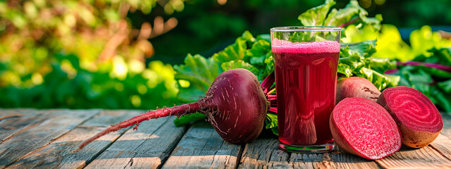 beet juice in a glass. Selective focus.