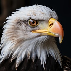 Obraz premium A photo of Bald Eagle (Haliaeetus leucocephalus) on a black background. Generative AI