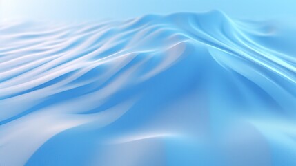Smooth Icy Blue Dunes in Winter Landscape