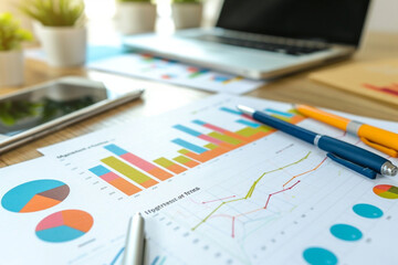 minimalist financial workshop or seminar setting with charts and graphs, creating a conducive environment for learning and discussion in a minimalistic style