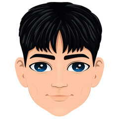 young male cartoon character portrait