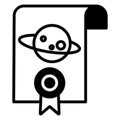 astrophysics document solid glyph icon