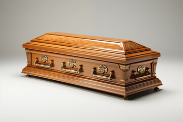 Wooden coffin for funeral