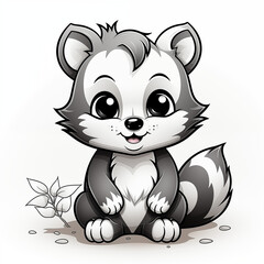 Fototapeta premium Coloring pages for children animals cartoons, printable. generative ai