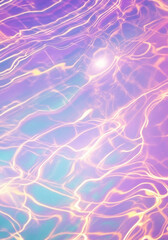 Fototapeta na wymiar Holographic reflection of water texture. Y2k luminescence dreamy background.