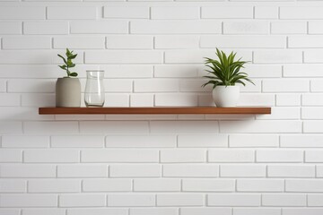 white brick wall and plant