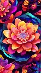 red and yellow dahlia, ai generated
