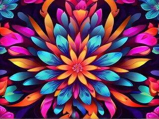 abstract colorful background with flowers, ai generated