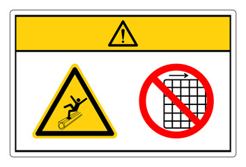 Caution Walking Or Standing On Conveyor Cover Do Not Remove Guard Symbol Sign, Vector Illustration, Isolate On White Background Label .EPS10