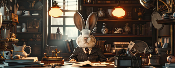Easter Bunny business - obrazy, fototapety, plakaty