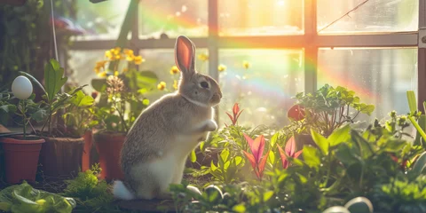 Foto op Plexiglas easter bunny in the grass © Joachim