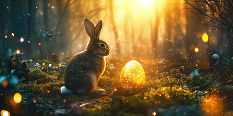 rabbit with a golden wonderful egg
