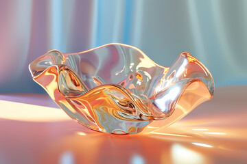 Holographic abstract shape, 3d rendering