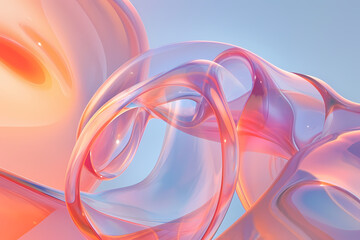 Holographic abstract shape, 3d rendering