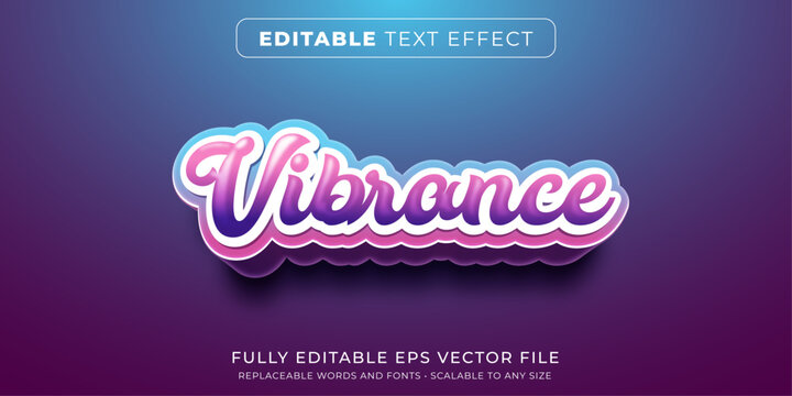 Editable text effect in vibrant color text style