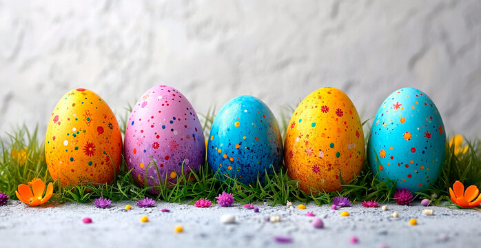 Easter eggs, sacred holiday of Easter - AI generated image
