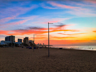 atardecer en la playa