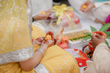 Indian hindu Haldi and chuda ritual