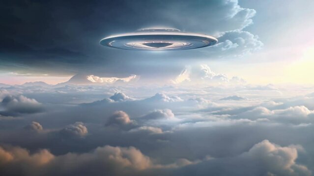 alien spaceship moving in the sky
