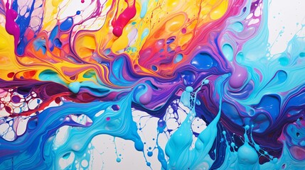 Vivid rainbow colors dynamically swirling glossy acryl illustration