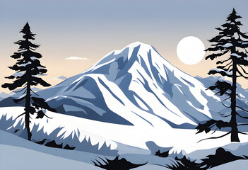 Winter mountain landscape