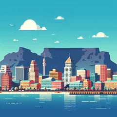 Fotobehang Cape Town flat vector skyline © abvbakarrr