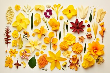 set of flowers, Collection of different colorful flowers, transparent background, isolated, png