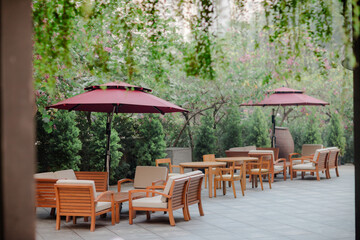 table and chairs in a restaurant