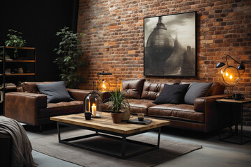 Picture the allure of a simple interior brick wall in a deep, dark shade. 