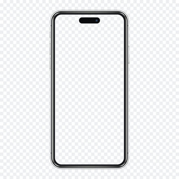 Cellphone frame with transparent screen isolated on transparent background