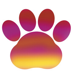 Gradient Summer Colour Animal Paw Print