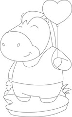Horse Balloon Animal Vector Graphic Art Illustration