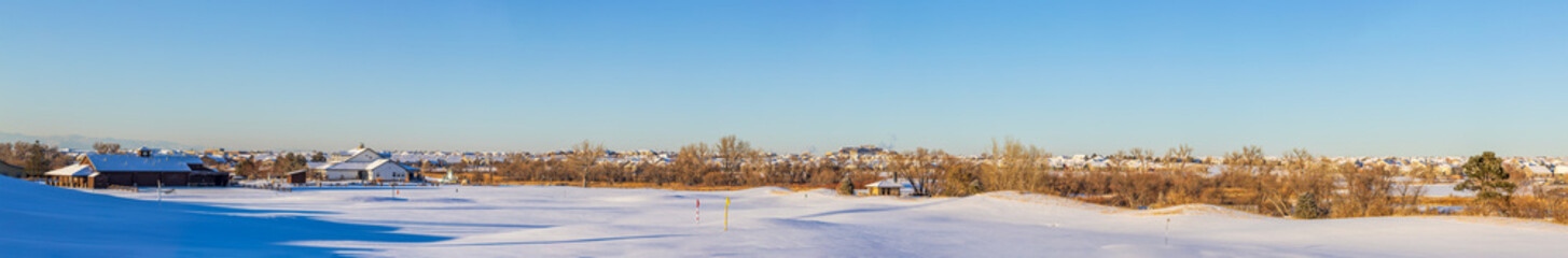 Colorado Living. Aurora, Colorado - Denver Metro Area Residential Winter landscape