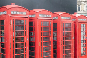 Obraz premium red telephone boxes