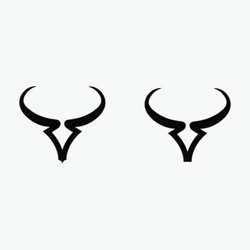 Bull vintage logo minimalist logo vector design illustration in black and white simple and clean bull animal logo