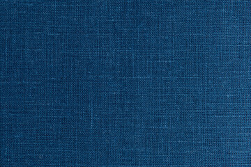 Dark blue textile background, linen fabric