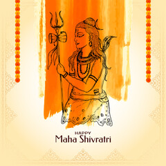 Happy Maha Shivratri cultural hindu Indian festival greeting card design