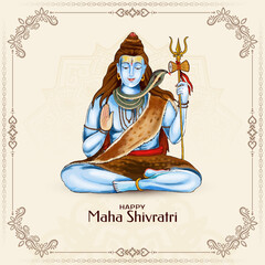 Traditional Happy Maha Shivratri Indian festival decorative background design