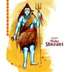 Religious Happy Maha Shivratri Indian festival celebration card