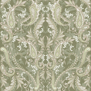 Seamless classic ornamental paisley pattern. Seamless traditional paisley pattern for textile and fabric