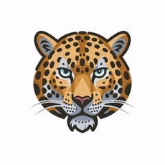 Flat logo illustration of Amur Leopard