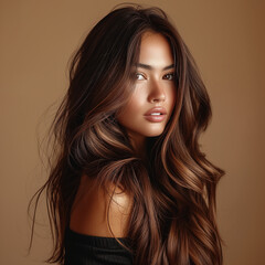 woman portrait with beautiful glowing hair