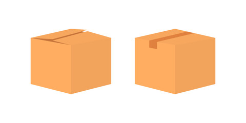 Box icons. Package design. Flat style. Vector icons
