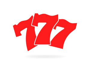 777 three axes icon. Casino design. Flat style. Vector icon