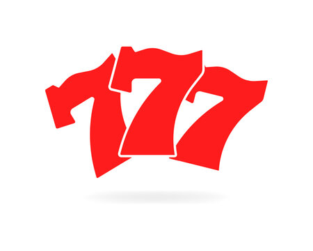 777 three axes icon. Casino design. Flat style. Vector icon
